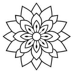 flower mandala in vector outline coloring book page line art drawing mandala design patterns unique design with nature style ,Mandala Design art work silhouette vector illustration