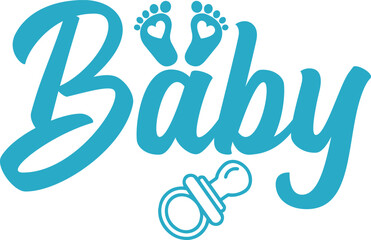 Baby typography design on plain white transparent isolated background for card, shirt, hoodie, sweatshirt, apparel, tag, mug, icon, poster or badge