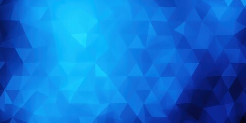 Abstract Blue Triangular Low Poly Geometric Background Texture