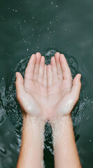 Fototapeta premium Water Droplets Hands Photo