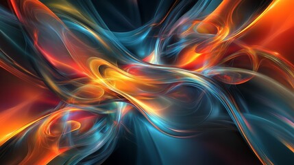 Naklejka premium Abstract vibrant energy flow, digital art.
