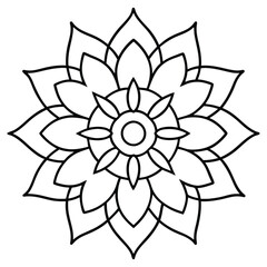 flower mandala in vector outline coloring book page line art drawing mandala design patterns unique design with nature style ,Mandala Design art work silhouette vector illustration