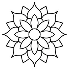 flower mandala in vector outline coloring book page line art drawing mandala design patterns unique design with nature style ,Mandala Design art work silhouette vector illustration