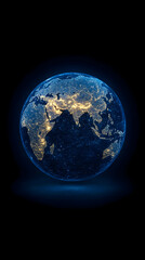 Fototapeta premium 3D Earth at Night Illustration