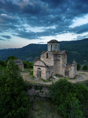 Old Christian temple of the 10th century in the mountains of the North Caucasus