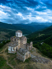 Old Christian temple of the 10th century in the mountains of the North Caucasus