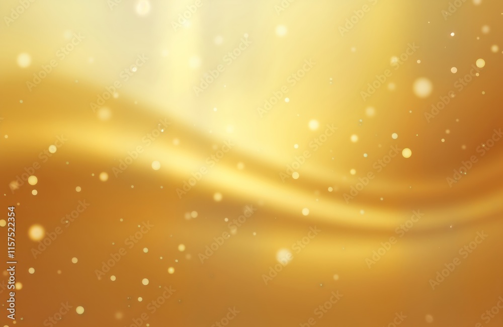 Poster Golden gradient background with shimmering particles creates festive atmosphere. Abstract design evokes Christmas, Valentine themes. Smooth transition of warm gold tones offers sophisticated look.