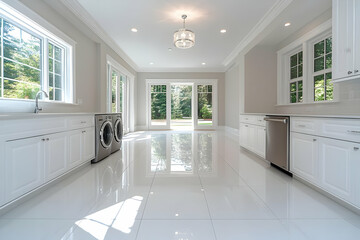 Bright Laundry Room Illustration