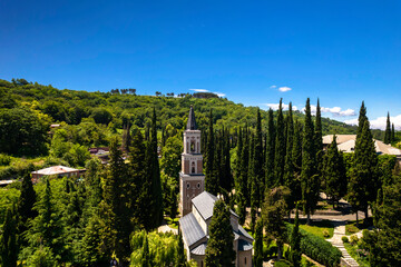 Bodbe Monastery in the Kakheti region. Sights of Georgia