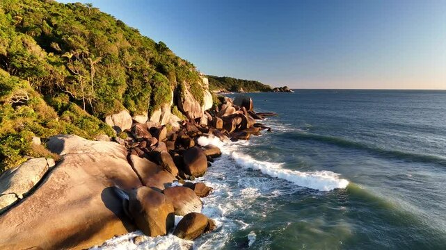 Aerial view of Bombas Beach - Bombinhas, Santa Catarina, Brazil