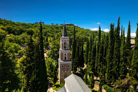 Bodbe Monastery in the Kakheti region. Sights of Georgia