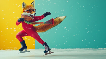 Obraz premium ANIMALS PARTICIPATE IN WINTER SPORTS