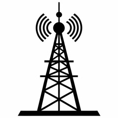 Cellular Tower Silhouette Vector Art