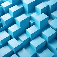 Obraz premium Abstract 3D stacked blue cubes with modern geometric pattern gradients for backgrounds 