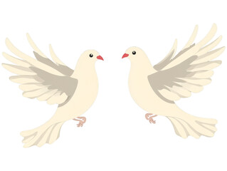 Fototapeta premium clipart of flying white doves 2