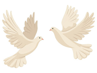 Obraz premium clipart of flying white doves 3