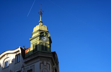 Historic Clock Tower Against a Clear Blue Sky