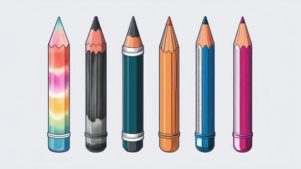 Obraz premium Colorful Pencils Art Supplies Drawing Tools Stationery