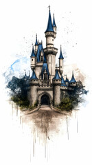 Obraz premium Fairytale Castle Illustration