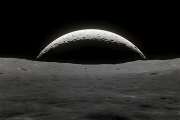 Lunar Crater 3D Illustration