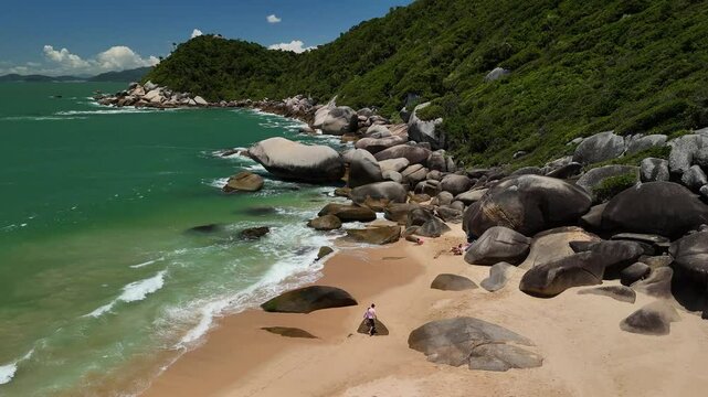 Aerial view of Tainha Beach - Bombinhas Santa Catarina, Brazil