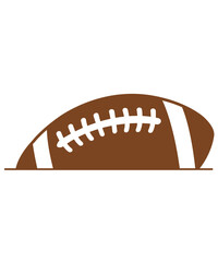 Football clip art design on plain white transparent isolated background for card, shirt, hoodie, sweatshirt, apparel, card, tag, mug, icon, poster or badge, tailgates and touchdowns