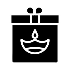 Diwali gift box icon. Concept of celebration, festival, and present.