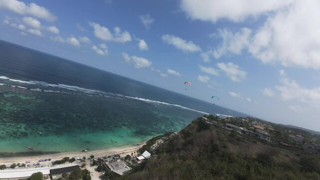 paraglider on the Melasti beach