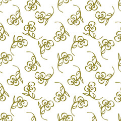 Cute hand drawn floral seamless pattern background