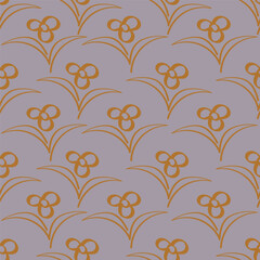 Cute hand drawn floral seamless pattern background