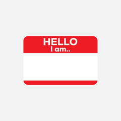 Hello, I am..., Sticker vector isolated
