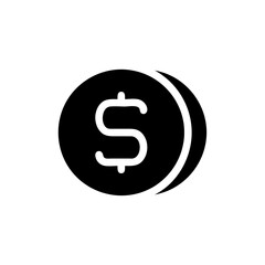 Dollar coin icon. Concept of money, finance, and economy.