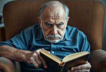 Portrait of a 60-year-old man with a frustrated expression