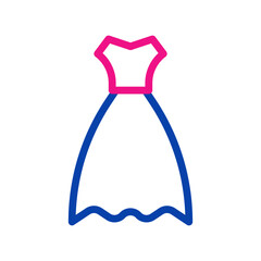 Wedding dress icon. Concept of marriage, fashion, and celebration.