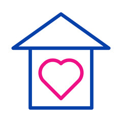 House with heart shape inside. Concept of love, family, and home.