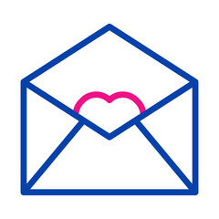 Love letter icon with heart. Concept of romance, communication, and affection.