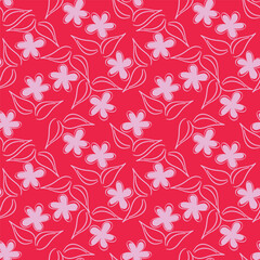 Cute hand drawn floral seamless pattern background