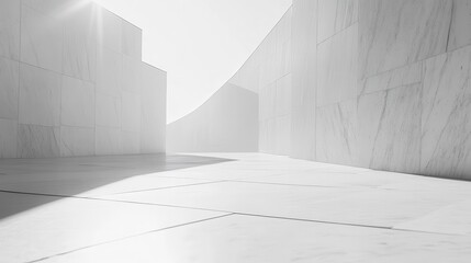 Fototapeta premium Elegant White Granite Tile Interior Space