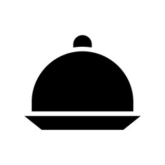 Cloche icon silhouette. Concept of food, serving, and restaurant.