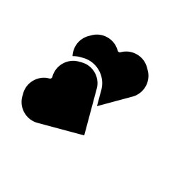 Two overlapping hearts. Concept of love, romance, and relationship.