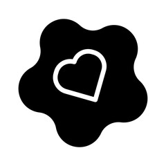 Heart shape in black blob. Concept of love, passion, and romance.