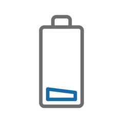 Low battery icon. Concept of energy, charge, and power.