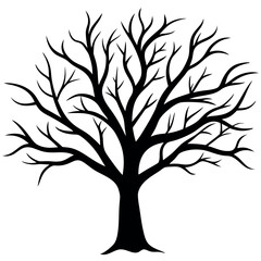 Obraz premium Vector illustration bare tree silhouette