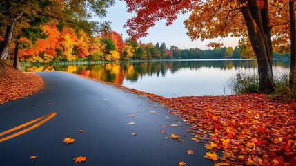 morning on the lake during autumn