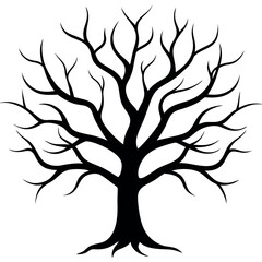 Obraz premium Vector illustration bare tree silhouette
