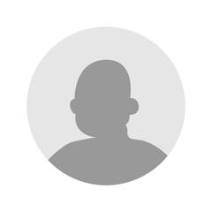 Vector flat illustration in grayscale. Icons of man and woman. Avatar, user profile, person icon, profile picture. Suitable for social media profiles, icons, screensavers and as a template.