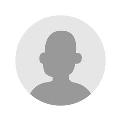 Vector flat illustration in grayscale. Icons of man and woman. Avatar, user profile, person icon, profile picture. Suitable for social media profiles, icons, screensavers and as a template.