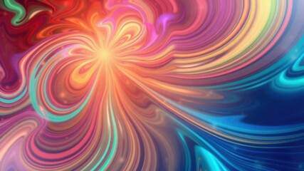 Obraz premium Colorful Abstract Swirl Design Featuring Bright Tones of Red, Orange, Yellow, Green, Blue, and Purple Creating a Dynamic Energy Flow in a Vivid Pattern