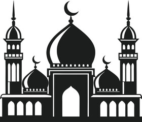 Islamic Mosque Silhouette Vector Illustration