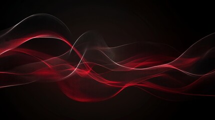 Obraz premium Abstract red and black flowing waves